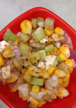 A picture of Corn paneer chaat.