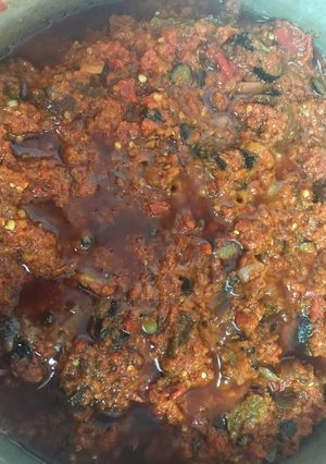A picture of Ofada Stew.