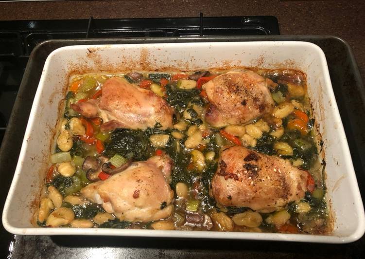 Steps to Prepare Speedy Chicken &amp; butter bean bake