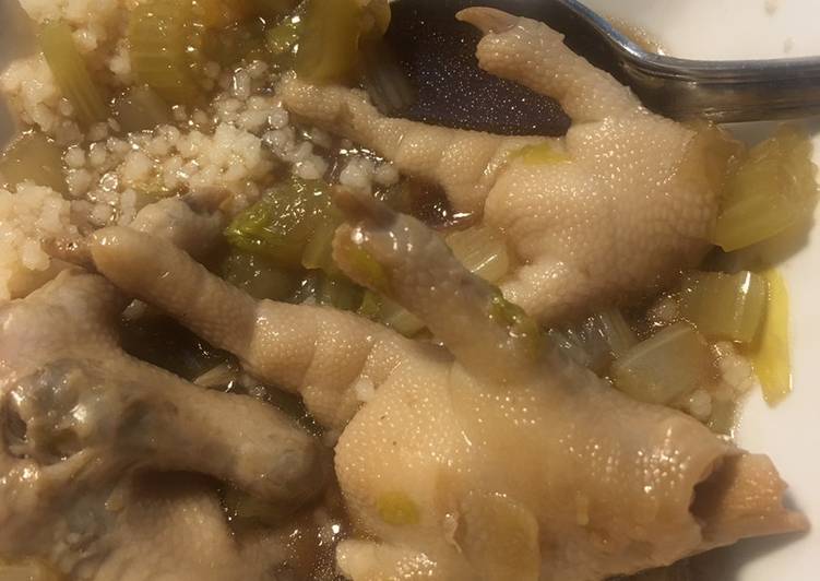 How to Prepare Super Quick Homemade Chicken leg soup with peanuts and celery