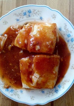 Una foto de Bacalao con tomate al microondas