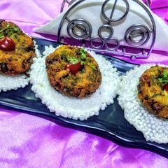 A picture of Poha Spinach tikki.