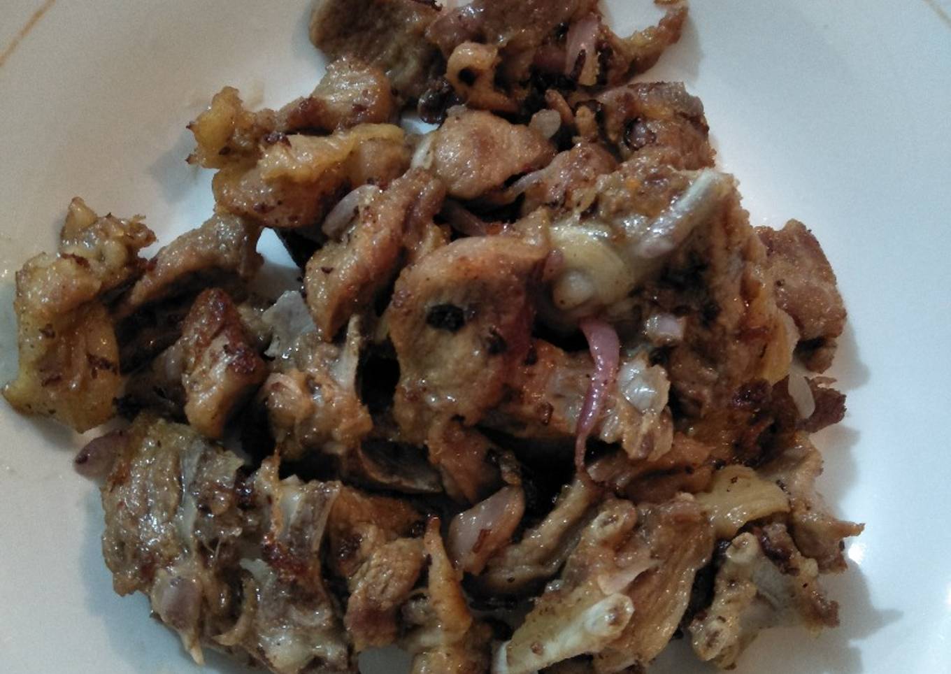 Fried goat meat