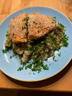 Crossover Risotto und Lachs Rezepthauptbild