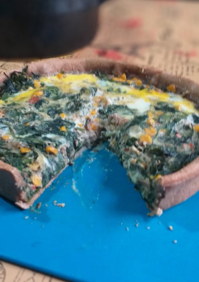 Una foto de Tarta integral de espinaca, choclo y atún! 🤭