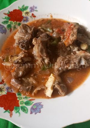 A picture of Kenyan goat meat stew.