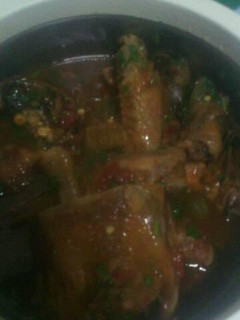 A picture of Kienyeji chicken stew.