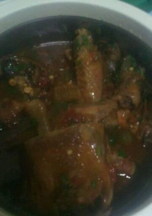 A picture of Kienyeji chicken stew.