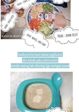 Foto resep Bubur daging ayam with vegie