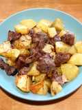 Bocados de ternera/cerdo y patata en airfryer x
