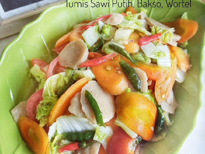 Resep Tumis Sawi Putih, Bakso, Wortel Anti Gagal