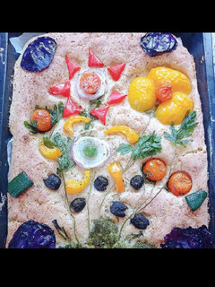 Una foto de Focaccia decorada 🖼️🎨 sin gluten