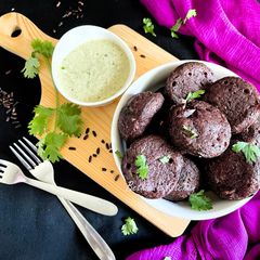 A picture of Black Rice Paniyaram.