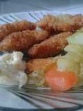 Chicken breaded with cream sauce