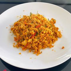 A picture of Kua Kling Pla, Stir Fry Fish with Yellow Curry Paste.