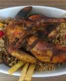Gallina al Horno con Arroz al Estilo Oriental