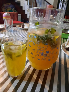 A picture of Peach juice.