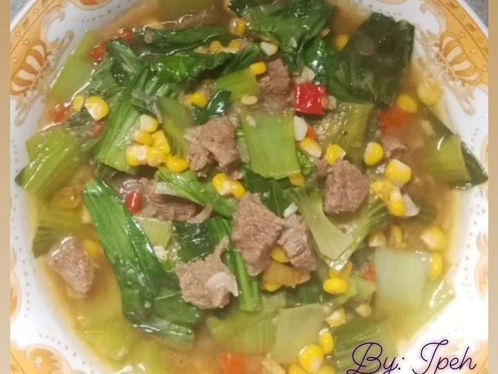 Cara Mudah Menyiapkan Resep Cah Sawi Daging (Pedas) yang Lezat