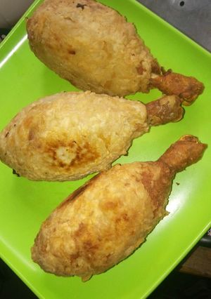 A picture of Irish coated chicken thighs.