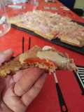 Pizza keto con base de sobras de carne