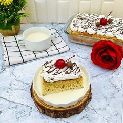 A picture of Tres leches (milk cake).