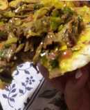 Arepa colombiana con carne desmechada #mundo