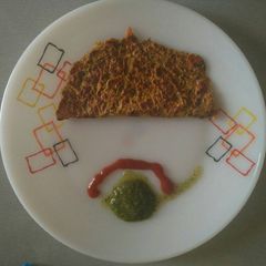 A picture of Mix-veg Besan chilla.