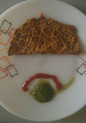 A picture of Mix-veg Besan chilla.