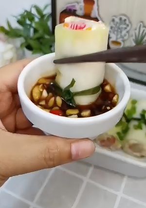 Hình của món Bí đao (bí xanh) cuộn cua thịt.
