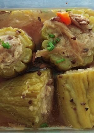 Foto resep Pare paria kukus isi vegetarian