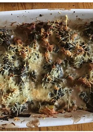 Une photo de Gratin de poireaux au poulet fromage et 4 épices