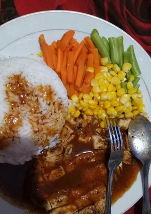 Foto resep Chicken steak with saus Barbeque simpel dan enak