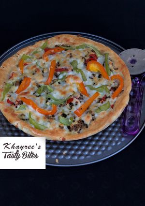 A picture of Vegetables pizza.