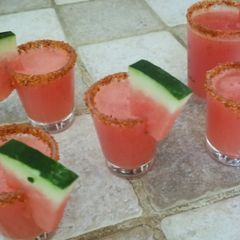 A picture of Mexican candy shots.