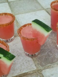 A picture of Mexican candy shots.