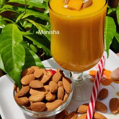 A picture of Almonds Mango Milkshake.