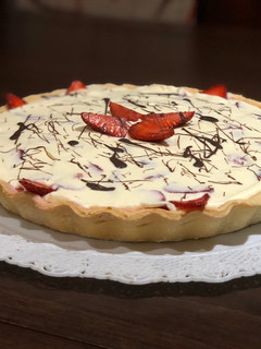 Una foto de Tarta de frutillas con mousse