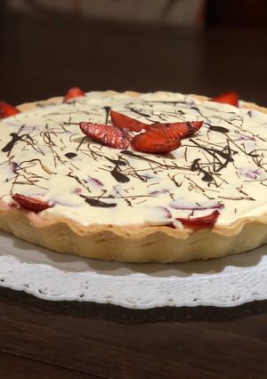 Una foto de Tarta de frutillas con mousse