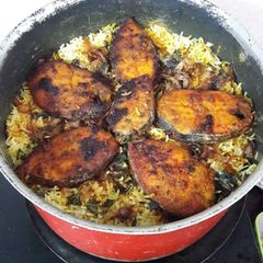 A picture of Fish Biryani.
