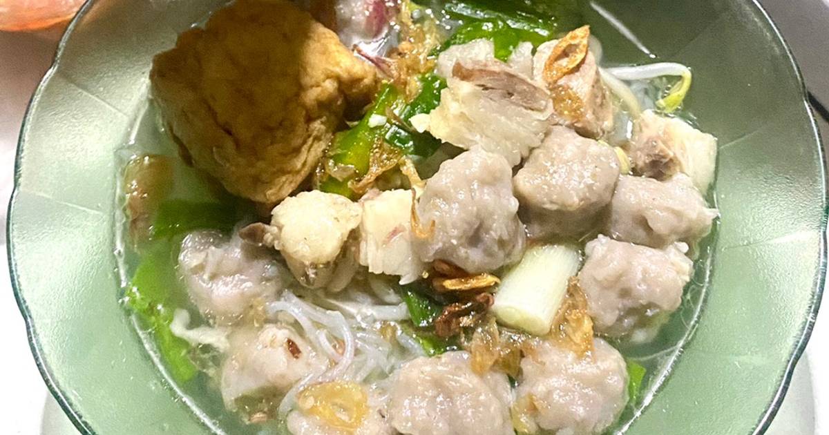 Resep Bakso Ayam Tetelan Daging Gajih Dan Tahu Bakso Oleh Ines Cahyati