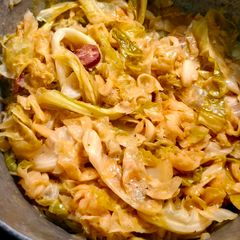 A picture of G's Smothered Cabbage.