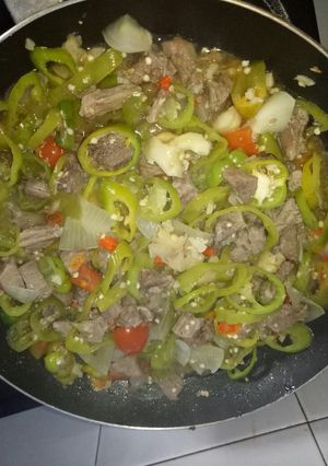 Foto resep Tumis daging sapi cabe ijo simpel