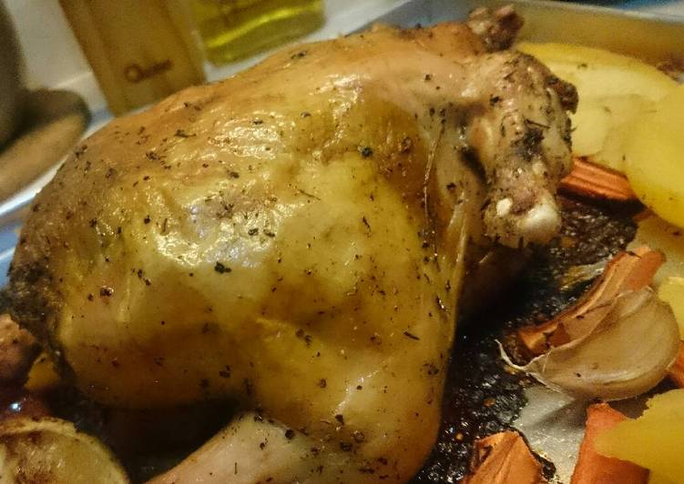 Cara Gampang Menyiapkan Lemon Roast Chicken // Ayam Oven lemon // دجاج الفرن, Enak