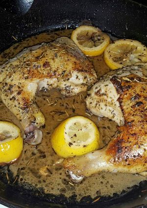 A picture of Cast Iron Pan Lemon Chicken.