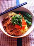 Oriental meal : บะหมี่อกไก่ย่างซันโช