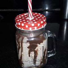 A picture of Banana walnut chocolate milkshake.