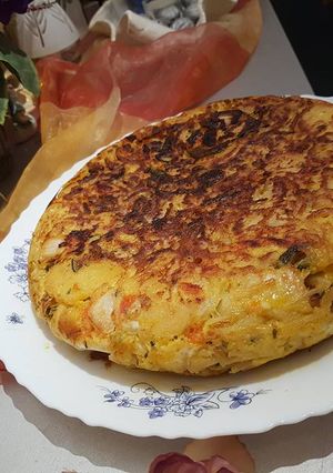 Una foto de Tortilla de patatas y verdura
