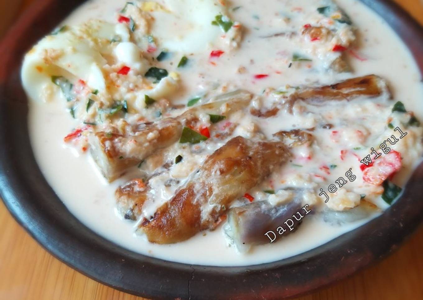 180.Pecel terong bakar,kuah santan
