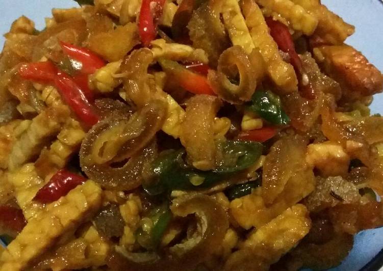 Kikil masak tempe cabe hijau