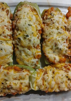 Una foto de Calabacines al horno rellenos
